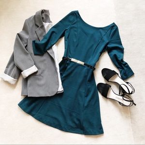 Turquoise Dark blue / green skater dress